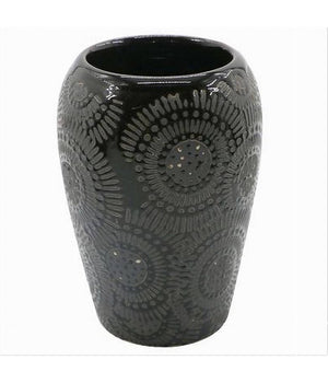 Bicchiere Portaspazzolini Con Motivo Etnico Nero Accessori Arredo Da Bagno 79964         