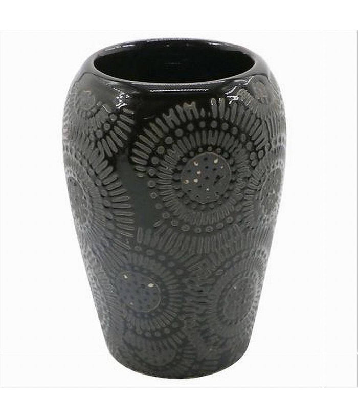 Bicchiere Portaspazzolini Con Motivo Etnico Nero Accessori Arredo Da Bagno 79964         