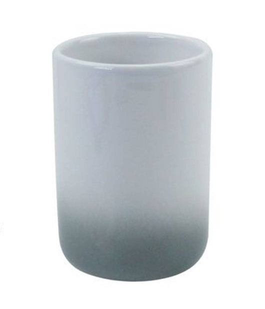 Bicchiere Portaspazzolini Dentifricio Bianco Grigio Arredo Bagno Accessori 59915         