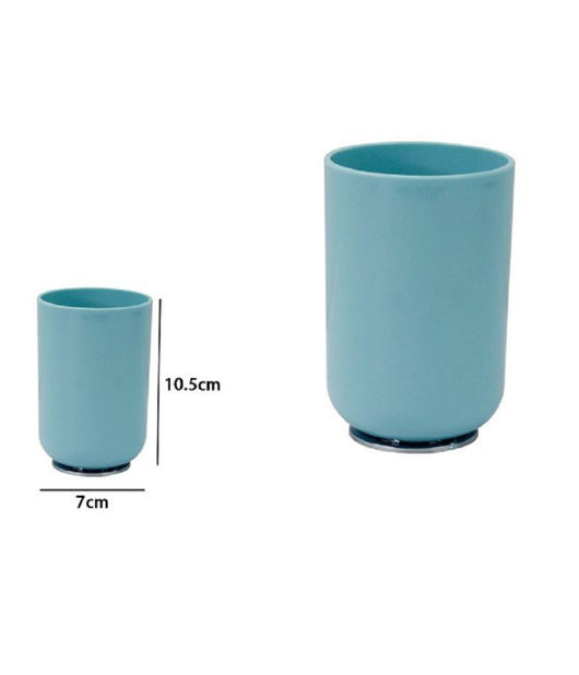 Bicchiere Portaspazzolini Dentifricio Celeste Silver Accesori Arredo Bagno 79888         