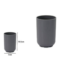 Bicchiere Portaspazzolini Dentifricio Grigio Silver Accessori Arredo Bagno 79894         