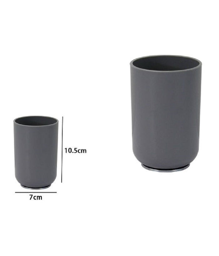 Bicchiere Portaspazzolini Dentifricio Grigio Silver Accessori Arredo Bagno 79894         