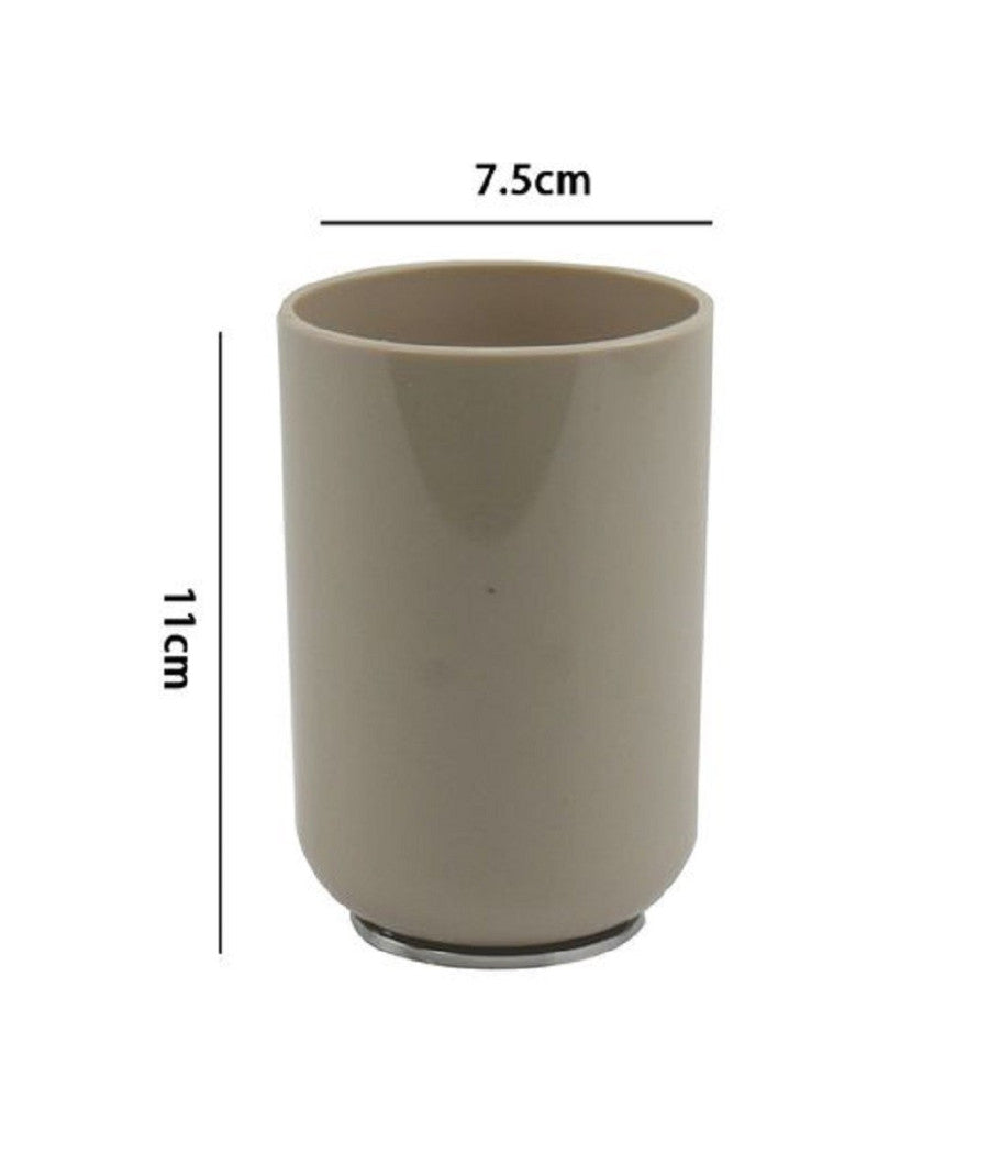 Bicchiere Portaspazzolini Dentifricio Tortora Silver Accessori Arredo Bagno 69467         