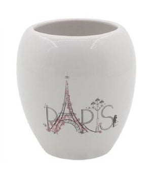 Bicchiere Portaspazzolino Spazzolini Decorato Scritta Paris Accessori Bagno 87036         