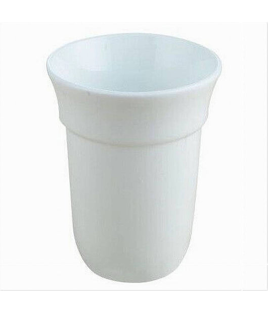 Bicchiere Ricambio Porta Scopino Wc In Ceramica Bianca Bagno Accessorio 59348         