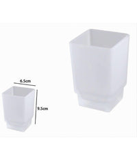 Bicchiere Ricambio Porta Spazzolino In Vetro Cubo Satinato Bagno Accessori 87263         
