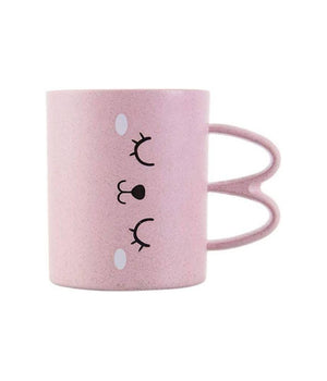 Bicchiere Tazza 400ml Con Faccine Colorate In Plastica Tazzone Latte X Colazione         