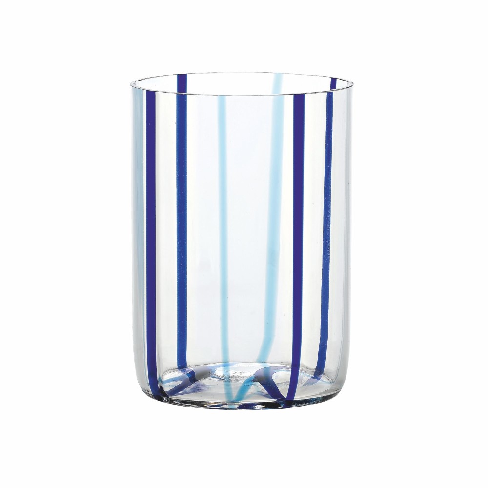 Bicchiere Tirache Zafferano in vetro borosilicato bicolore Acquamarina-blu box 6 pezzi