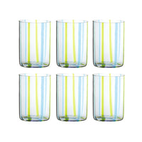 Bicchiere Tirache Zafferano in vetro borosilicato bicolore Acquamarina-verde box 6 pezzi