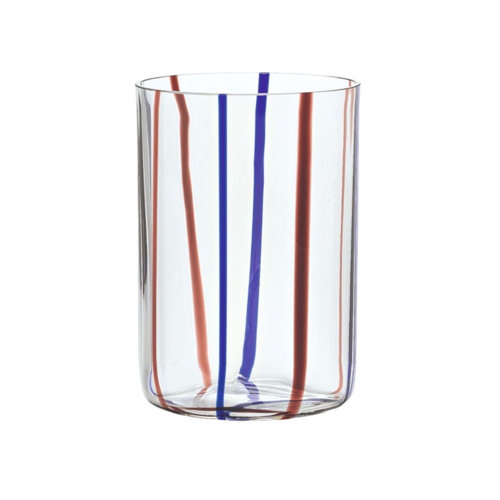 Bicchiere Tirache Zafferano in vetro borosilicato bicolore Ametista-blu box 6 pezzi