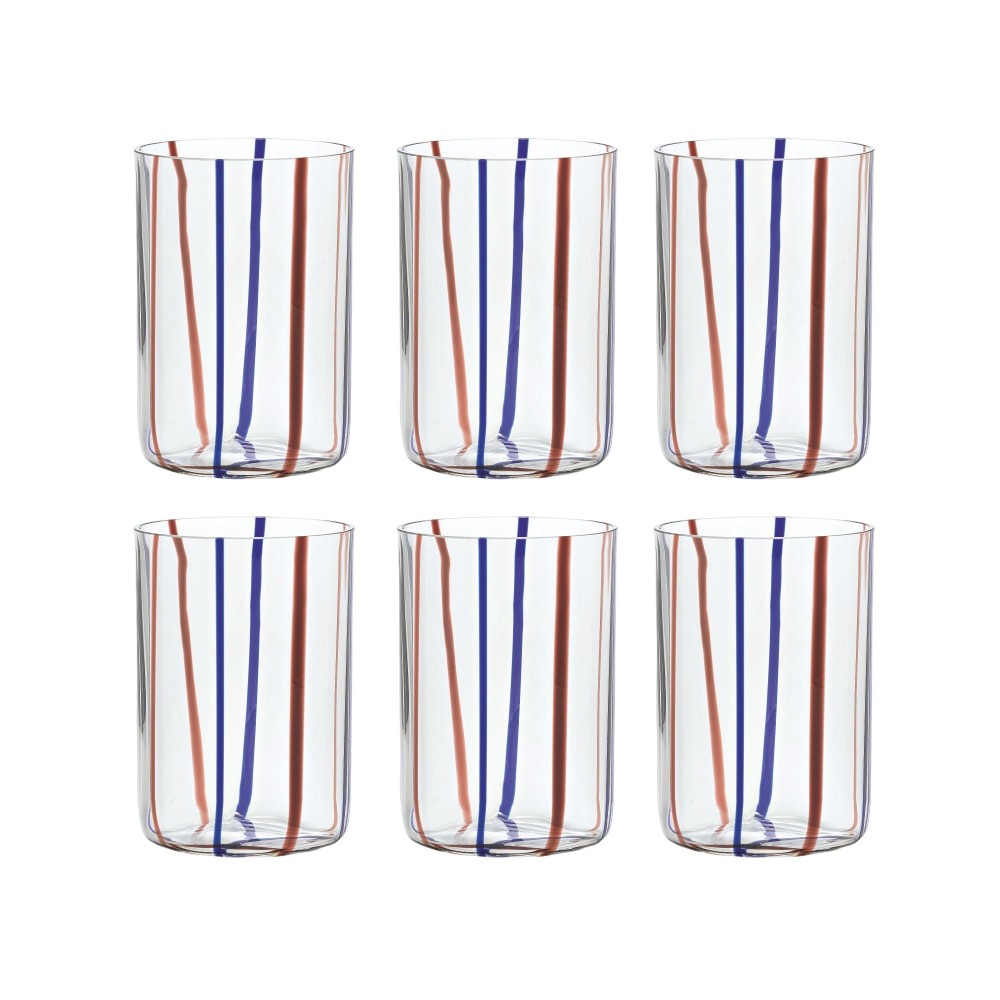 Bicchiere Tirache Zafferano in vetro borosilicato bicolore Ametista-blu box 6 pezzi
