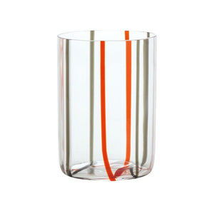 Bicchiere Tirache Zafferano in vetro borosilicato bicolore Rosso-grigio box 6 pezzi