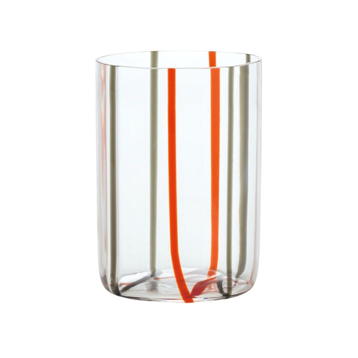 Bicchiere Tirache Zafferano in vetro borosilicato bicolore Rosso-grigio box 6 pezzi