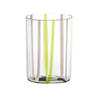 Bicchiere Tirache Zafferano in vetro borosilicato bicolore Verde-ametista box 6 pezzi