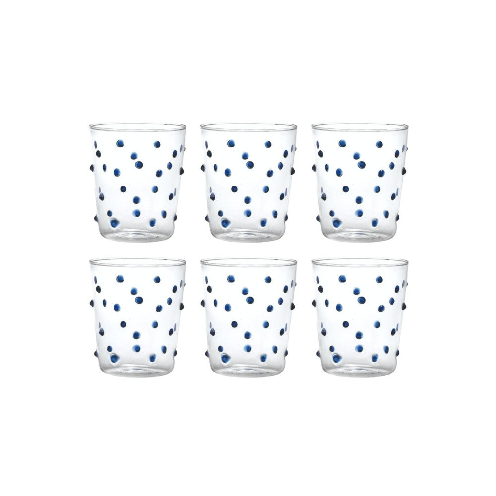Bicchiere Zafferano Party Tumbler Blu 45 Cl Set 6 pezzi In Vetro