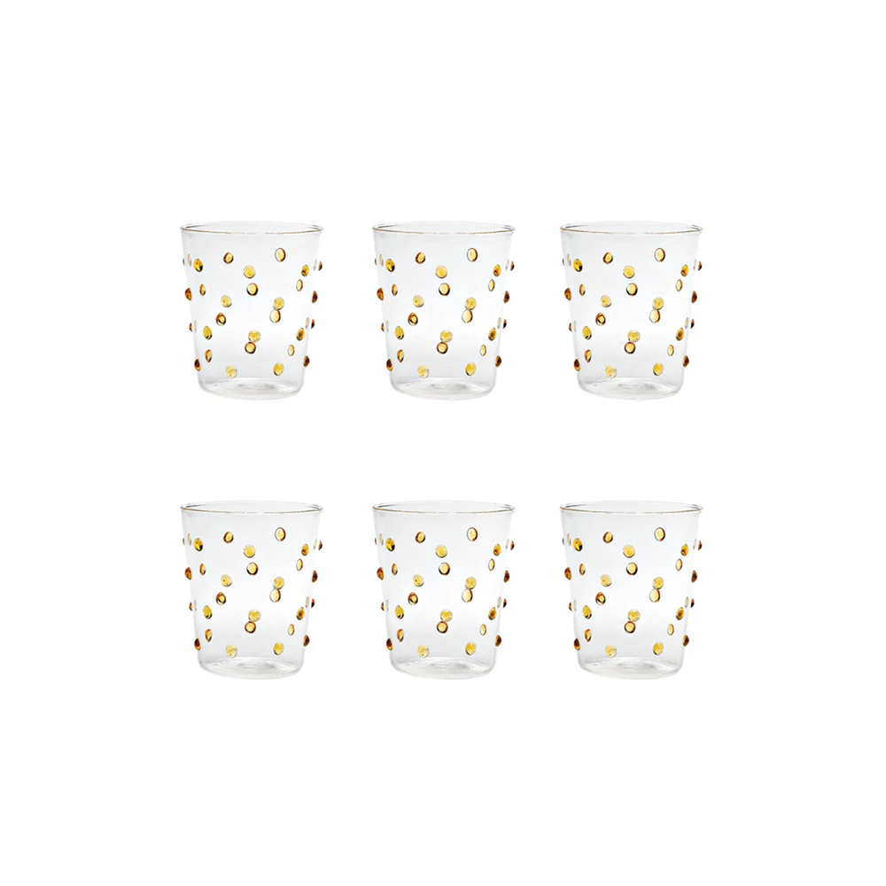 Bicchiere Zafferano Party Tumbler Giallo oro 45 Cl Set 6 pezzi In Vetro