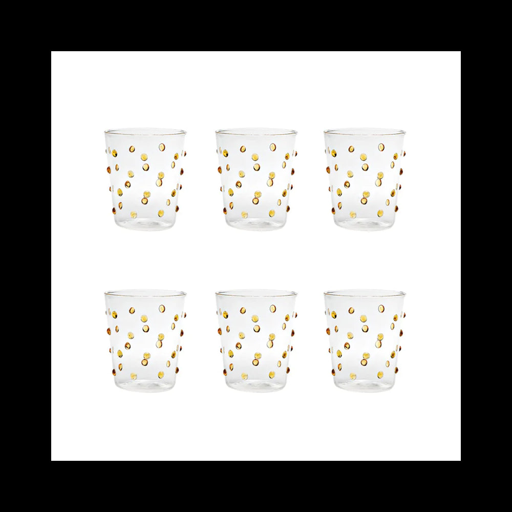Bicchiere Zafferano Party Tumbler Giallo oro 45 Cl Set 6 pezzi In Vetro