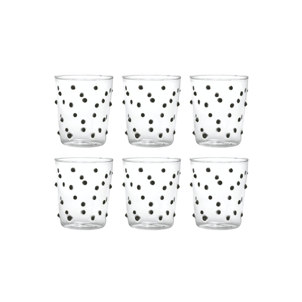 Bicchiere Zafferano Party Tumbler Nero 45 Cl Set 6 pezzi In Vetro