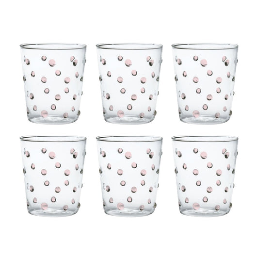 Bicchiere Zafferano Party Tumbler Rosa 45 Cl Set 6 pezzi In Vetro