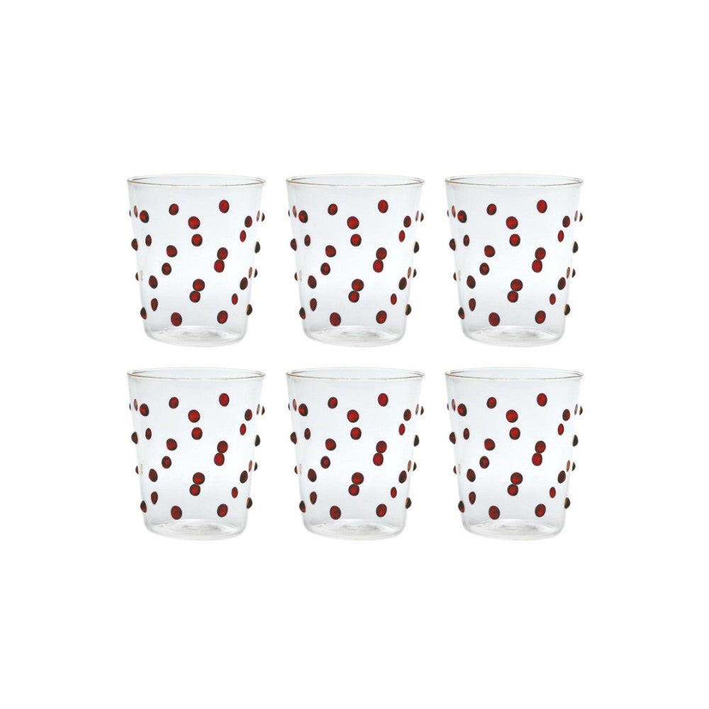 Bicchiere Zafferano Party Tumbler Rosso 45 Cl Set 6 pezzi In Vetro