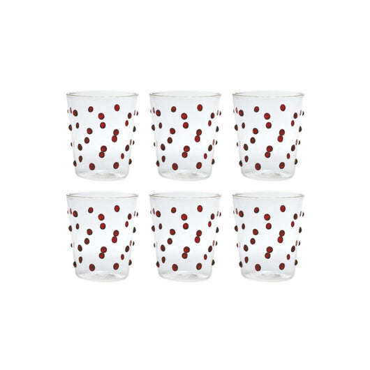 Bicchiere Zafferano Party Tumbler Rosso 45 Cl Set 6 pezzi In Vetro