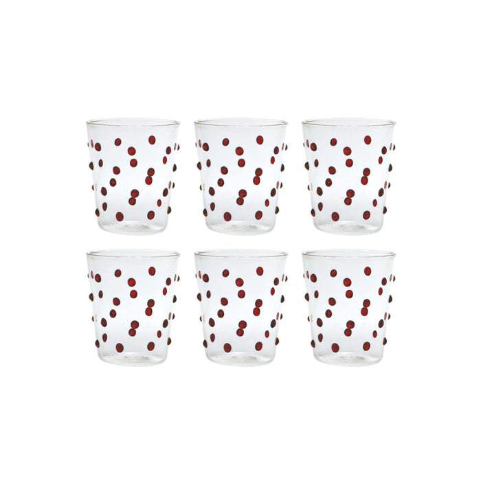 Bicchiere Zafferano Party Tumbler Rosso 45 Cl Set 6 pezzi In Vetro
