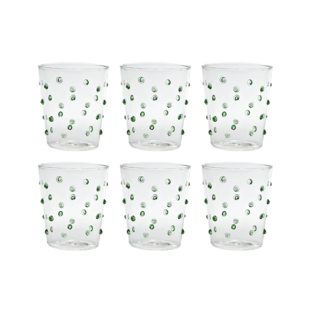 Bicchiere Zafferano Party Tumbler Verde 45 Cl Set 6 pezzi In Vetro