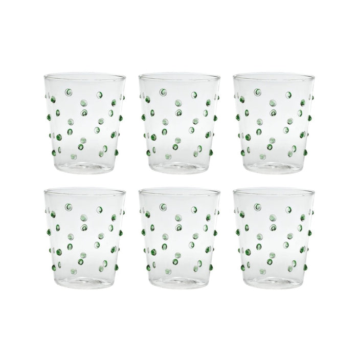 Bicchiere Zafferano Party Tumbler Verde 45 Cl Set 6 pezzi In Vetro