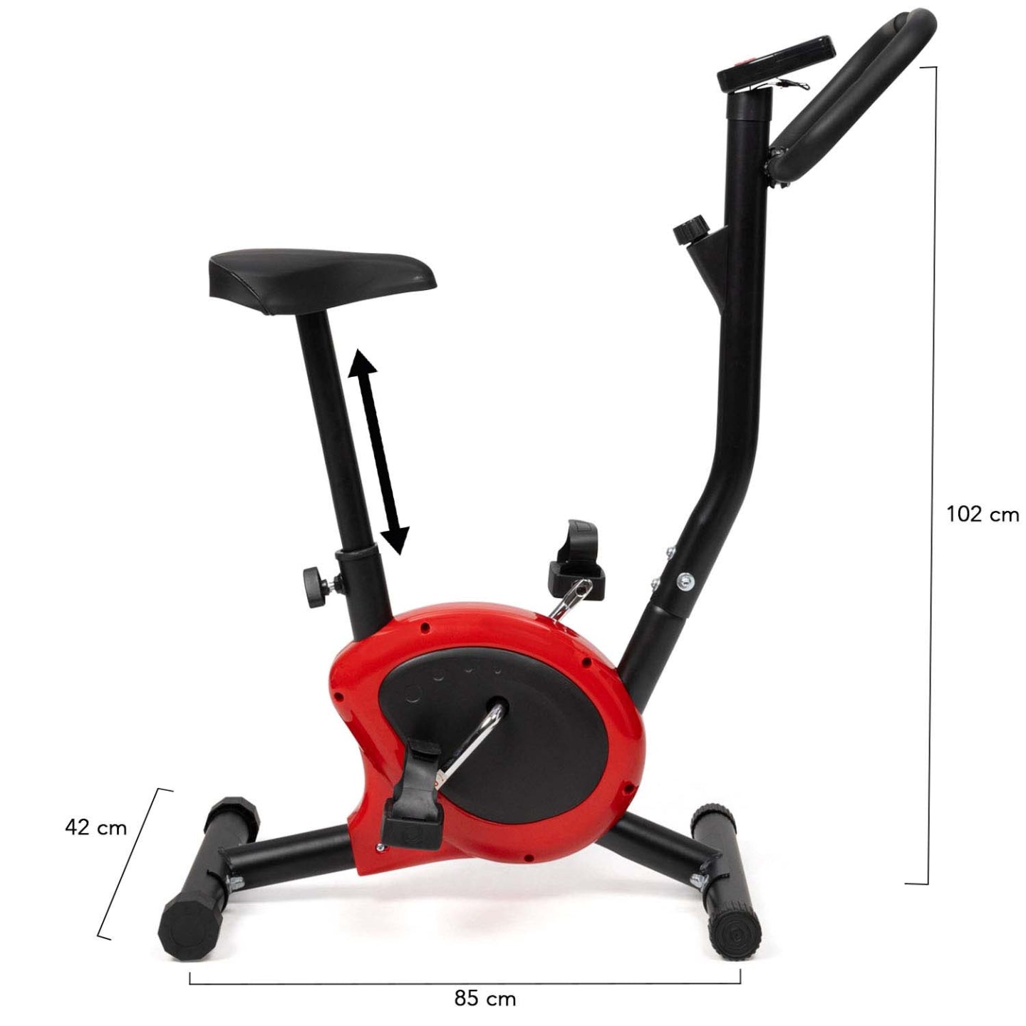 IDMarket - Bicicleta estática ajustable con pantalla LCD multifunción