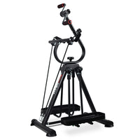 Cyclette biciclo per riabilitazione muscolare braccia e gambe con stepper e bande elastiche push-up design modulare e regolabile.