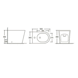 Bidet a pavimento bianco lucido YJ-1380F