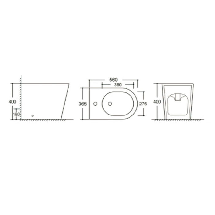 Bidet a pavimento bianco lucido YJ-1380F