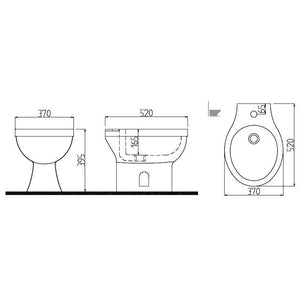 Bidet da appoggio BTW ARKA 52x39,5x36 cm