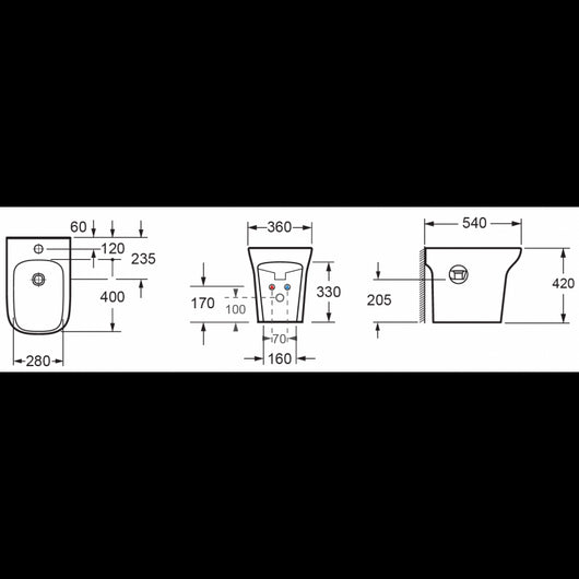 Bidet da appoggio in porcellana GRACE