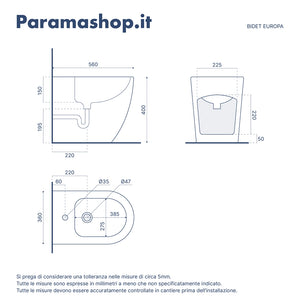 Sanitari filomuro in ceramica nero opaco vaso rimless con copriwc soft-close e bidet | Europa