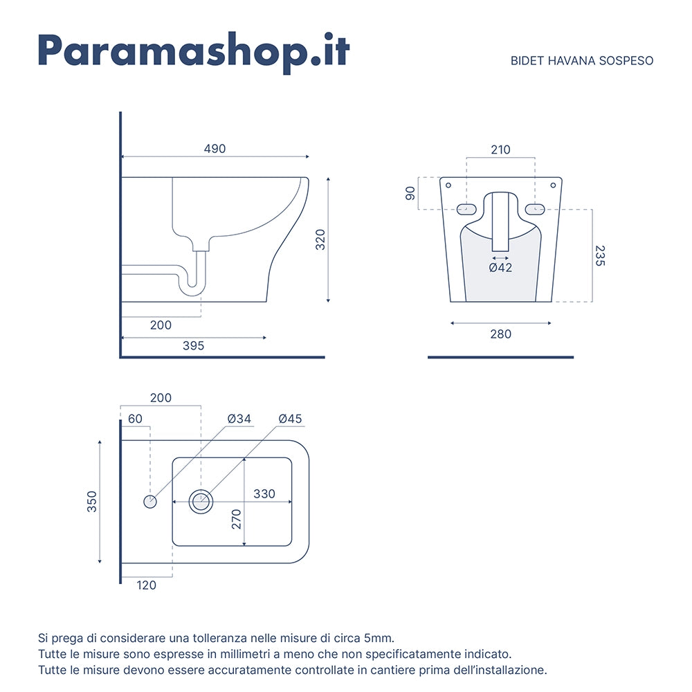 Coppia di sanitari sospesi rimless in ceramica bianca: vaso bidet e copriwc soft-close | Havana