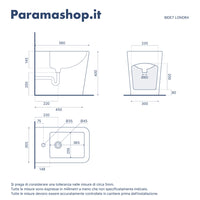 Vaso filomuro rimless in ceramica grigio opaco con sedile soft-close | Londra