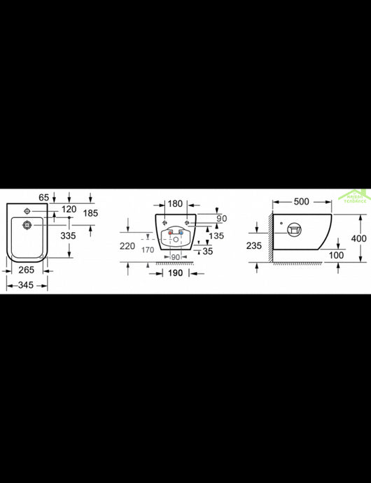 Bidet sospeso BTW LEGEND 50x40x34,5 cm