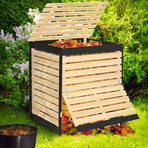 IDMarket - Bidone per compost in legno da 500 litri