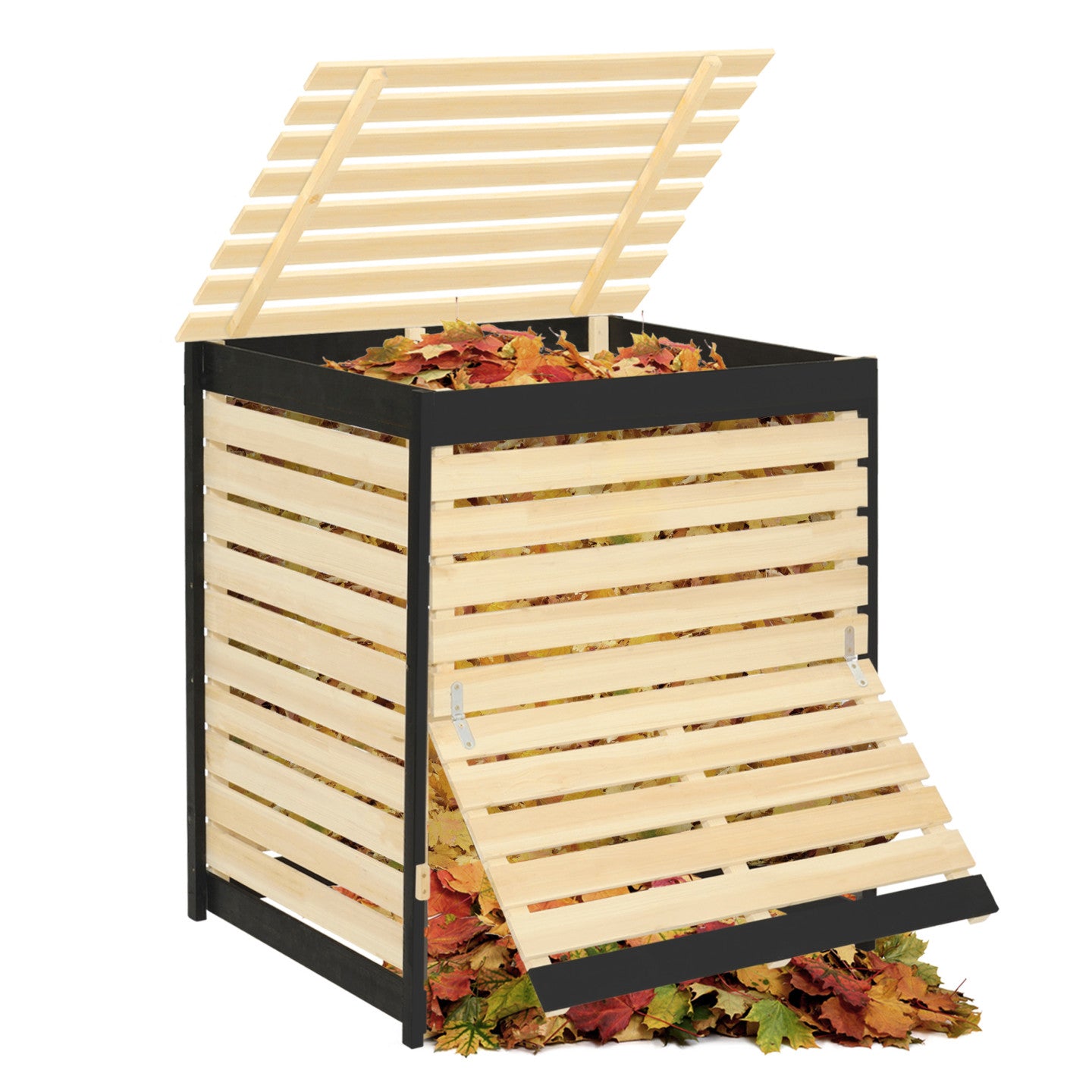 IDMarket - Bidone per compost in legno da 500 litri