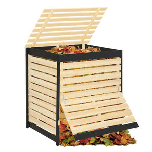 IDMarket - Bidone per compost in legno da 500 litri