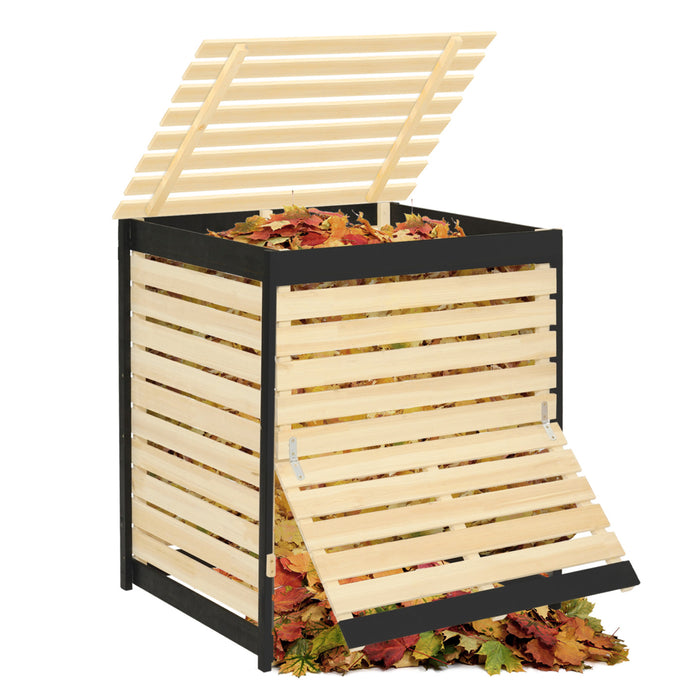 IDMarket - Bidone per compost in legno da 500 litri