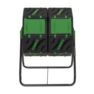 IDMarket - Bidone per compost rotante a doppia vasca da 140 l