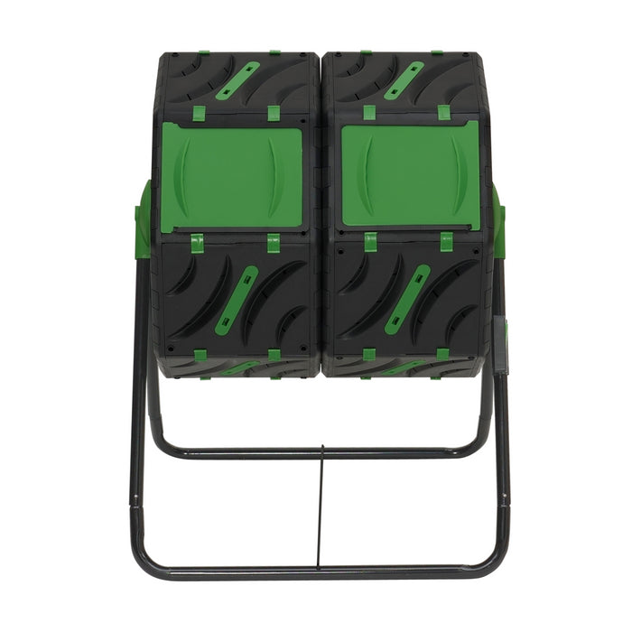 IDMarket - Bidone per compost rotante a doppia vasca da 140 l