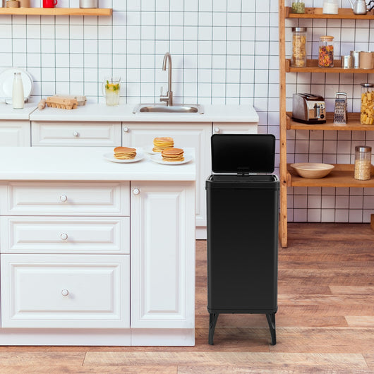 Bidone per la spazzatura in acciaio inossidabile da 50L, Bidone per la raccolta automatico con sensore di movimento Nero-Organizzazione della cucina