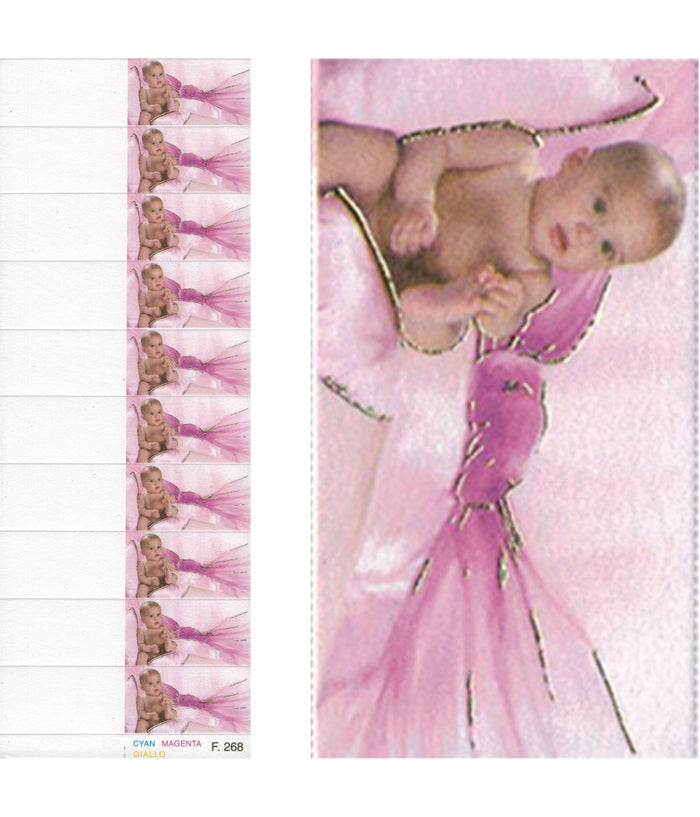 Bigliettini Per Bomboniere Battesimo Nascita Bambina Rosa Stampabili Pretagliati         