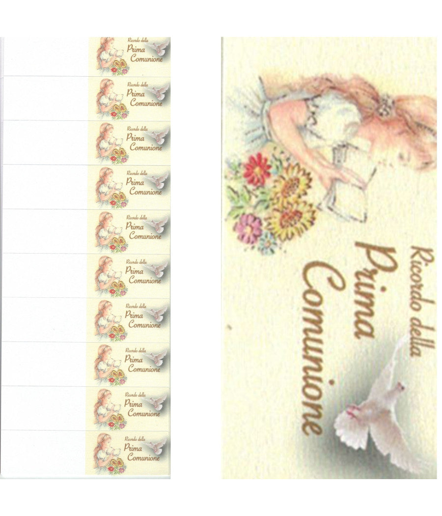 Bigliettini Per Bomboniere Prima Comunione Bambina Calice Con Ostia Pretagliati         