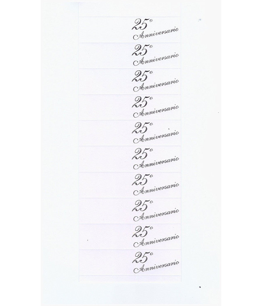 Bigliettini Perr Bomboniere 25 Anniversario Matrimonio Nozze Argento Pretagliati         