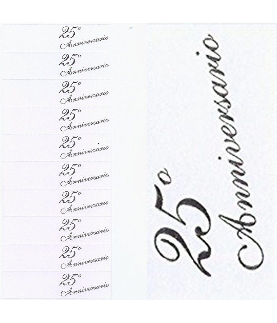 Bigliettini Perr Bomboniere 25 Anniversario Matrimonio Nozze Argento Pretagliati         