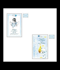 Biglietto Auguri Battesimo Azzurro Bambino Glitter Nascita Congratulazioni Busta         